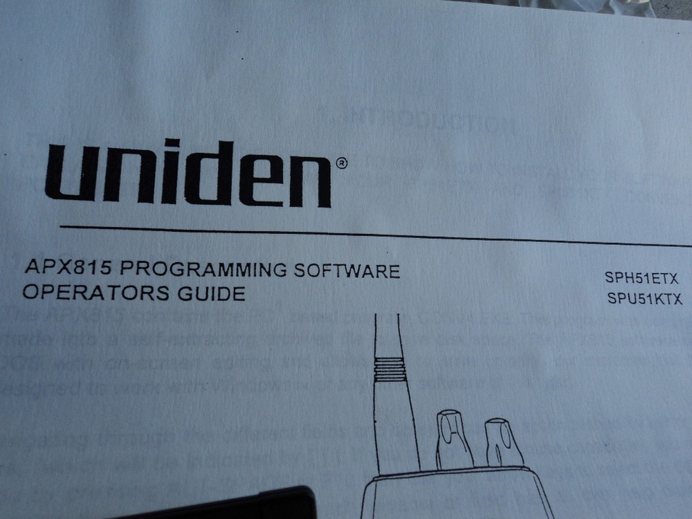 AMX815 SPH51 SPU51 PROGRAMMING SOFTWARE UNIDEN AMX 815