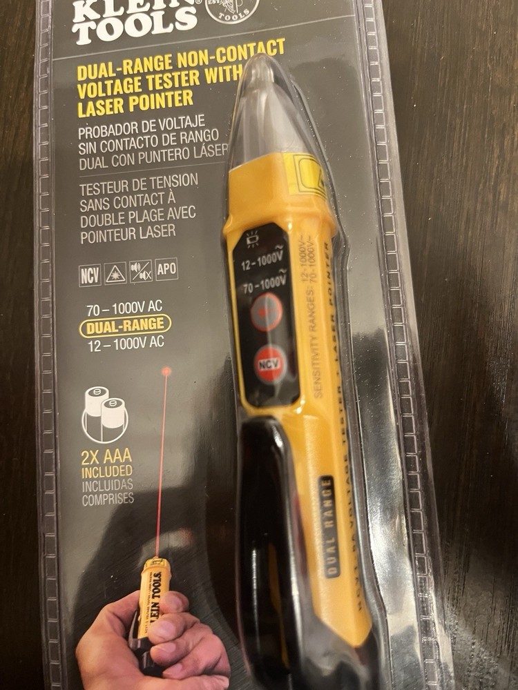 Klein Tools NCVT-5A Dual-Range on-Contact Voltage Tester With Laser Pointer