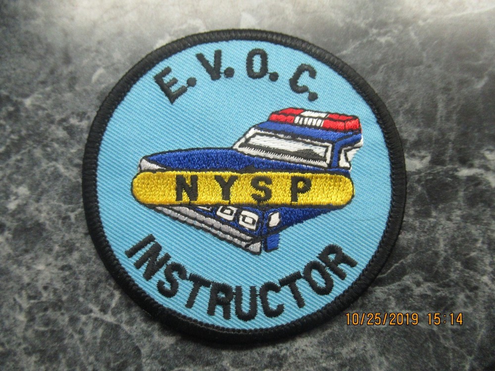 new york state police e.v.o.c. instructor patch for display only last one