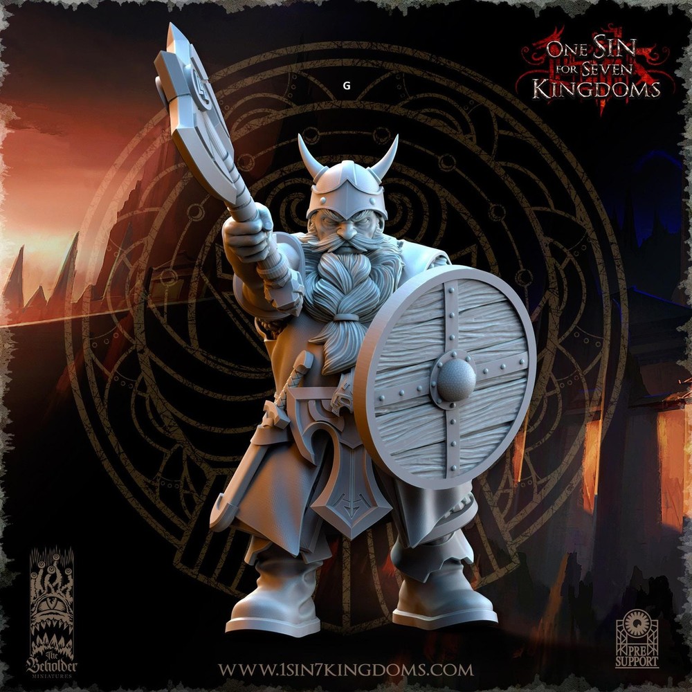 Dwarven Kingdoms Warrior | The Beholder Miniatures