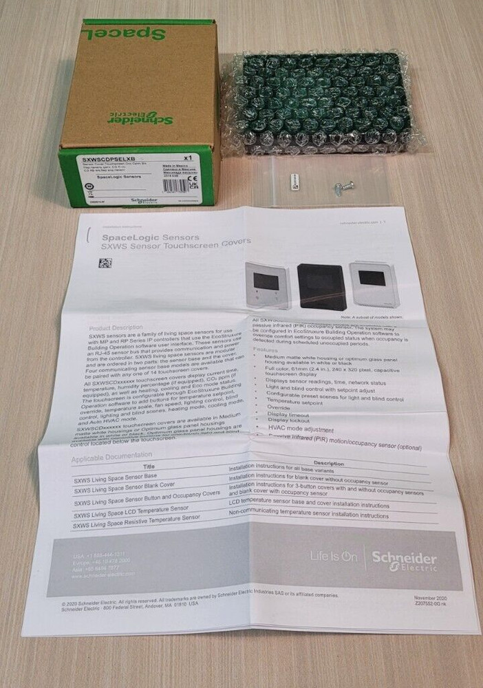 Schneider SmartX Cover Plate, Touchscreen, SXWSCDPSELXB, for Sensor Base, Black