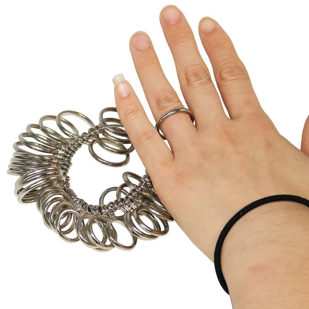 Silver Ring Sizer Finger Sizing Measuring Stick Metal Ring Mandrel US Size 1-15