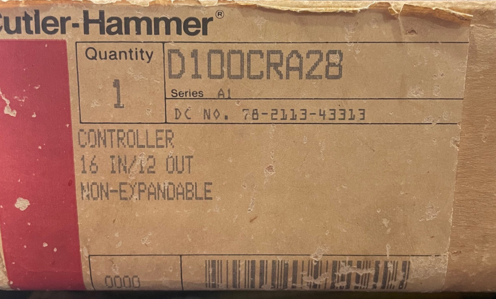 D100CRA28, Cutler-Hammer, Controller, Non-Expandable, 78211343313