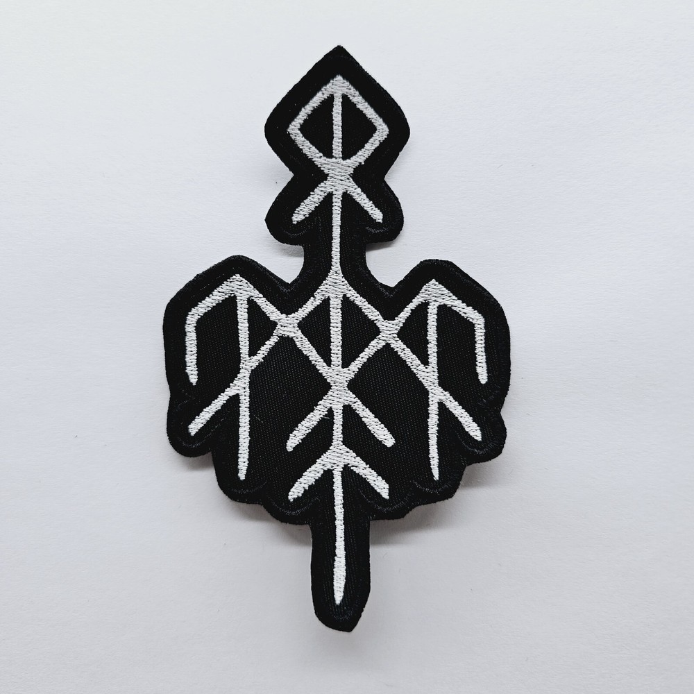 Wardruna Symbol Shaped  White Logo  EMBROIDERED PATCH