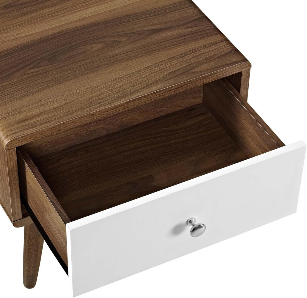 Walnut Mid-Century Modern Nightstand & Accent Table - Stylish & Versatile