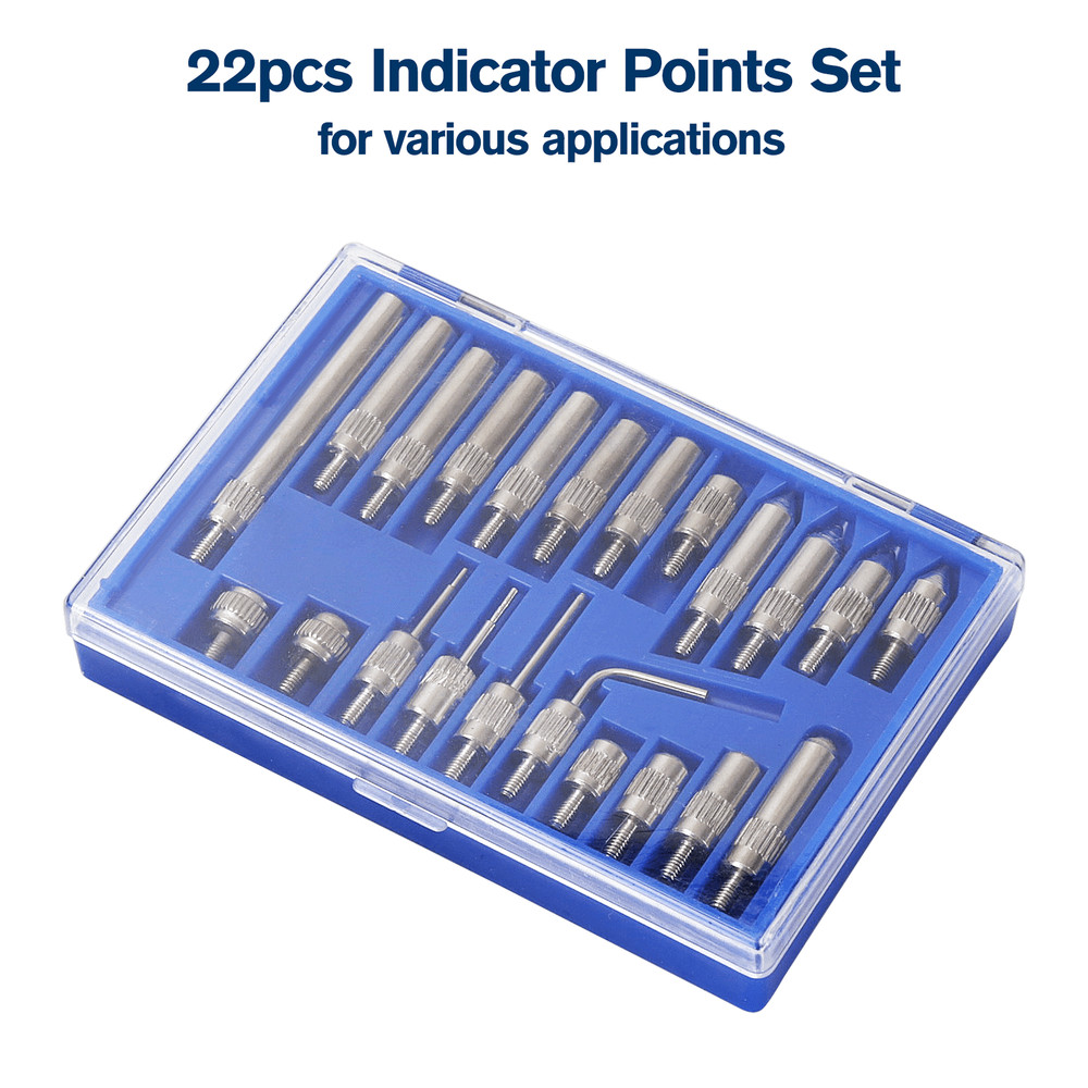 Precision Dial Indicator with Magnetic Base Holder Fine Adjustable Long 0.01"