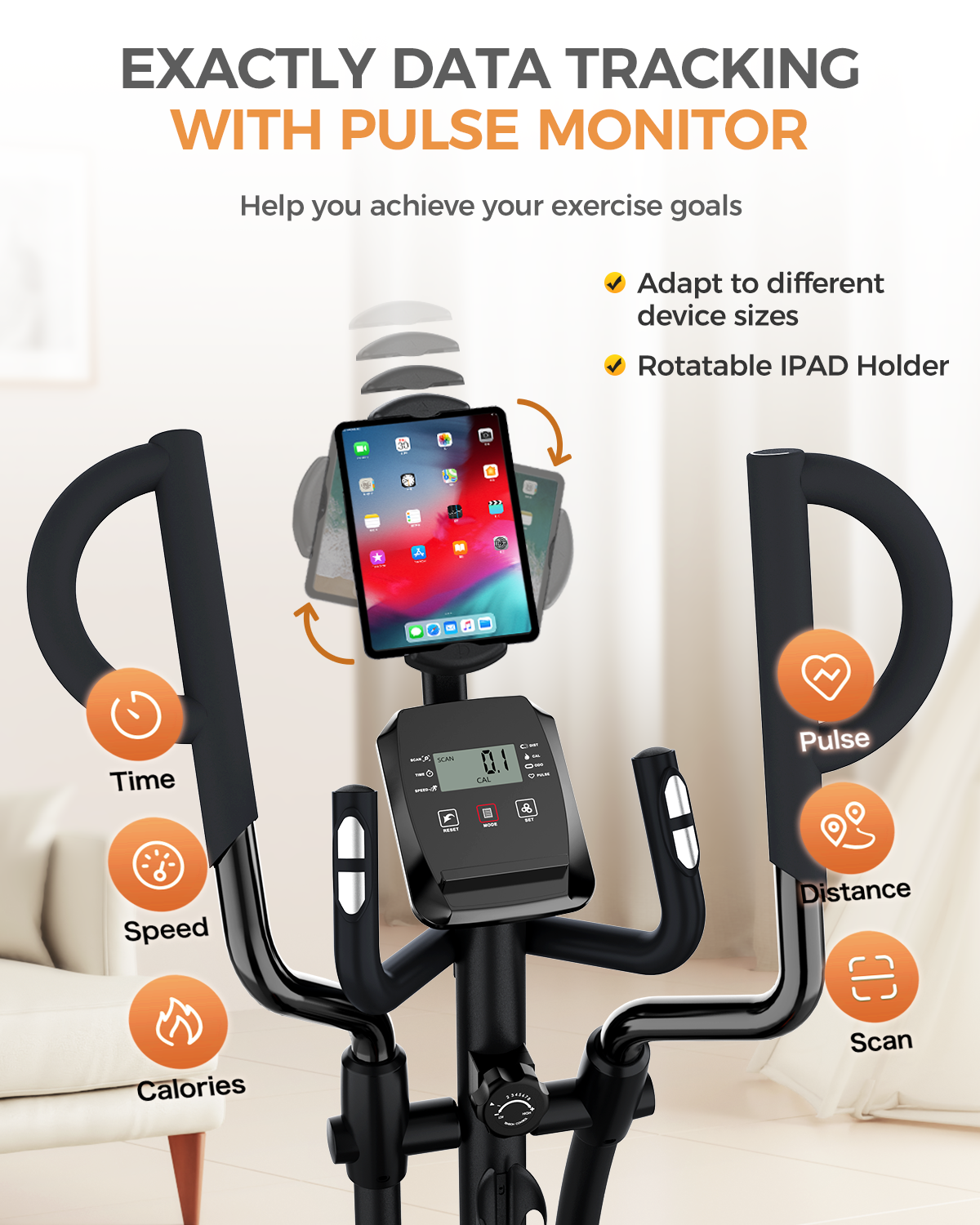 Elliptical Machine Elliptical Trainer for Home with Quiet Magnetic 16 Resistance