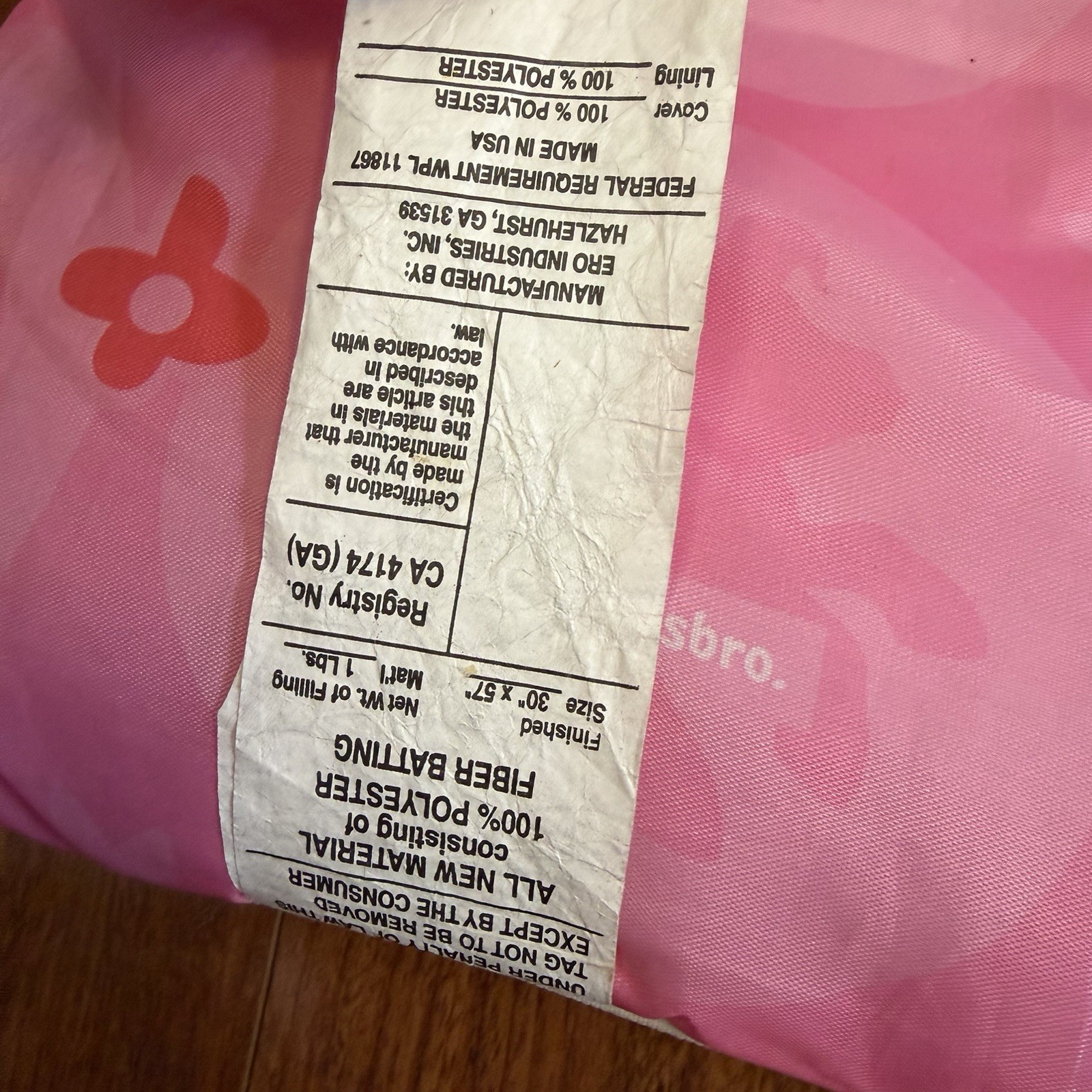 VTG ‘03 My Little Pony Pink Sleeping Bag G3 Sparkleworks Pinkie Pie Star Catcher