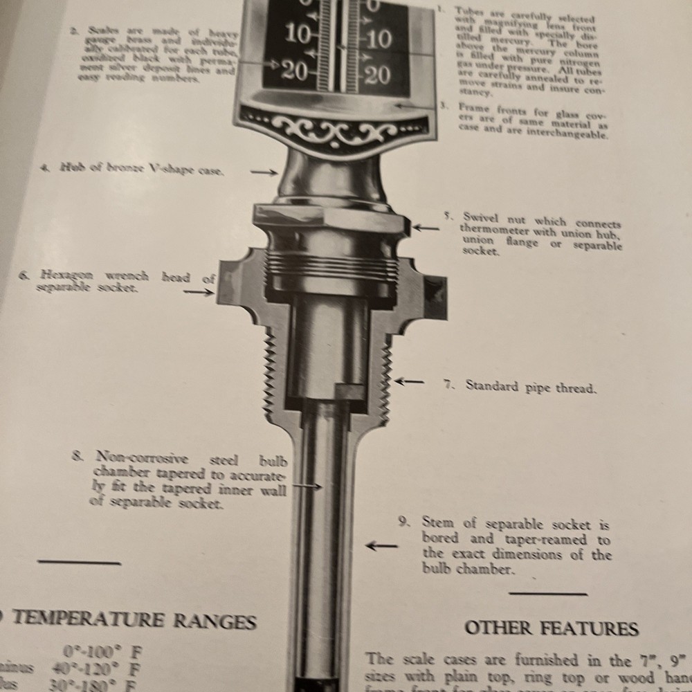 1920s Philadelphia Thermometer Co. Thermometer Pyrometer Hydrometer Catalog