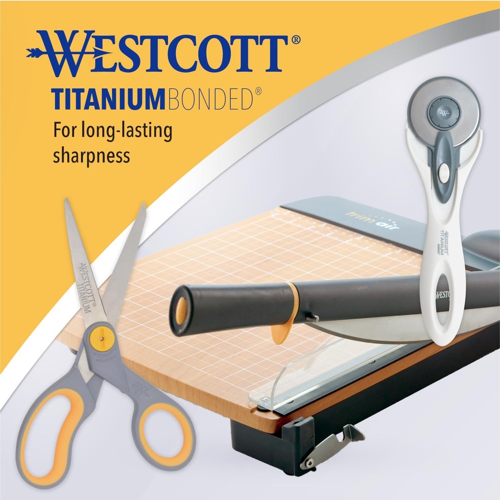 Westcott 8Inch TitaniumBonded Scissors with Adjustable Glide Feature for Offi...