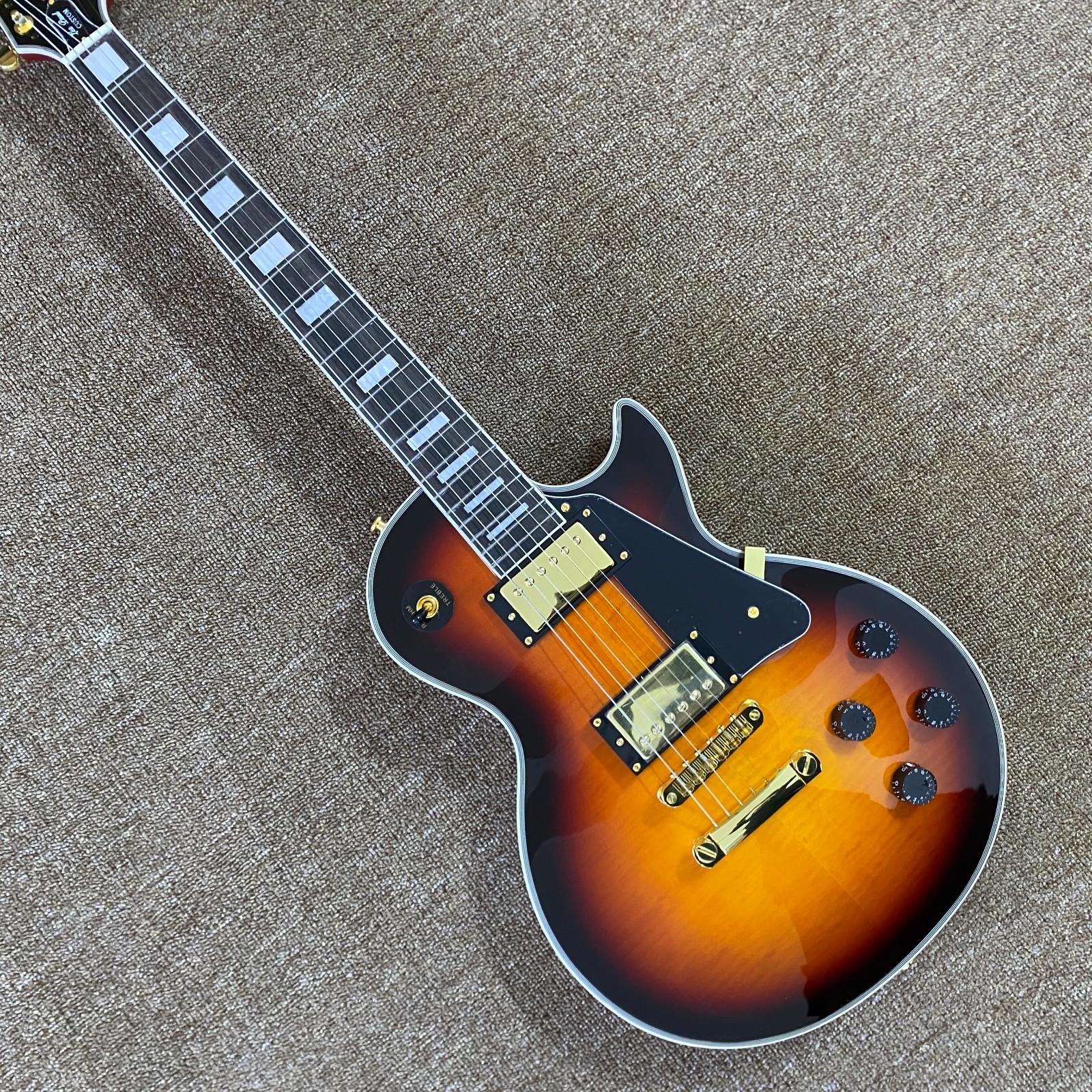 Ship from US LP Electric Guitar Mahogany Body Flame Maple Top only one
