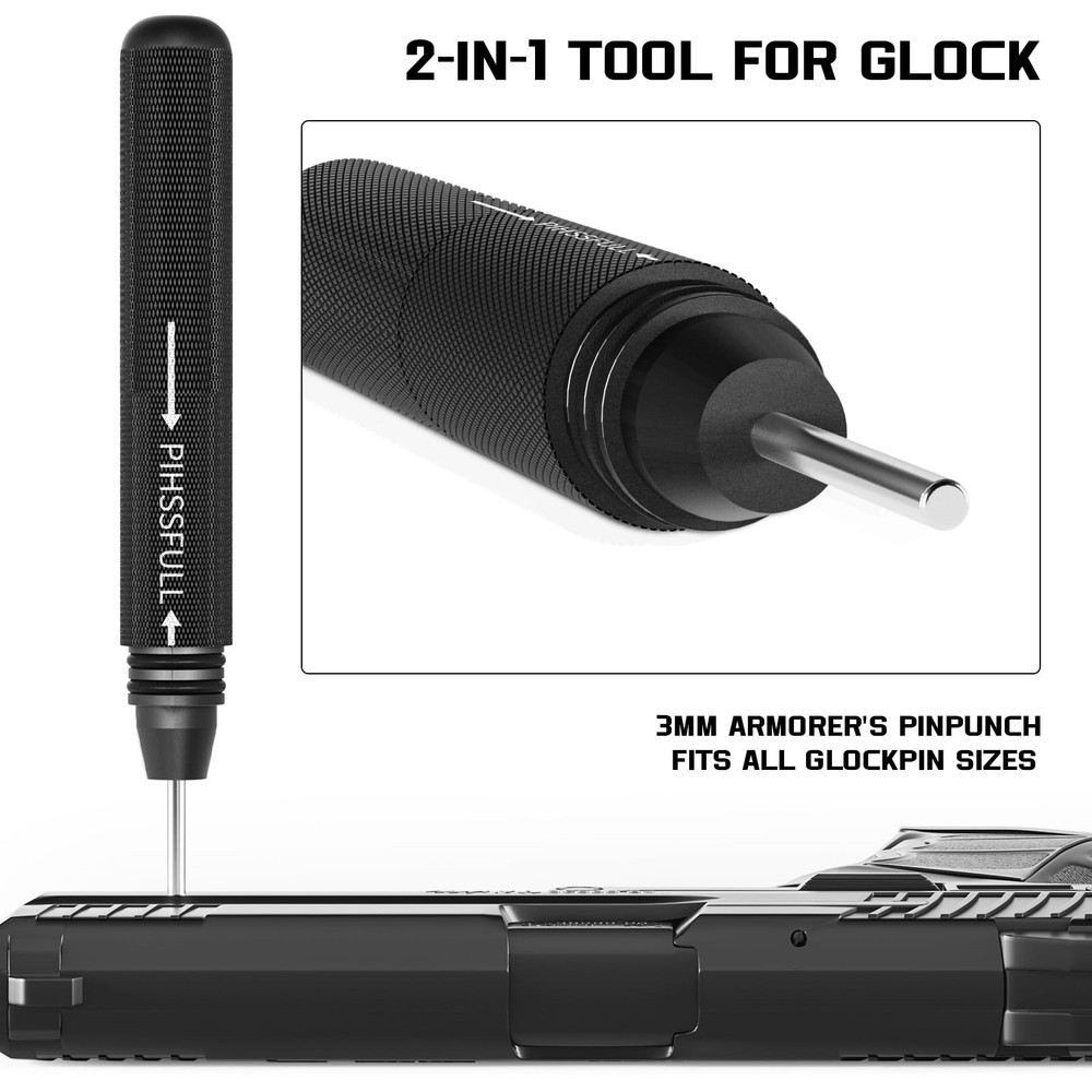 2-in-1 Tool Kit for Glock with Front Sight Remove, Magazine Silver