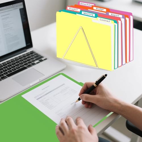 File Folder, 120 Pack 1/3 Cut Tab File Folders, Colored File Folders Great