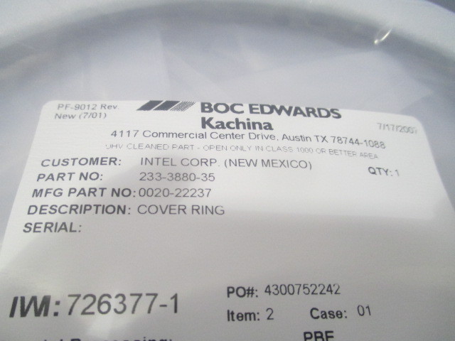 AMAT 0020-22237 Cover Ring, 8" 424120