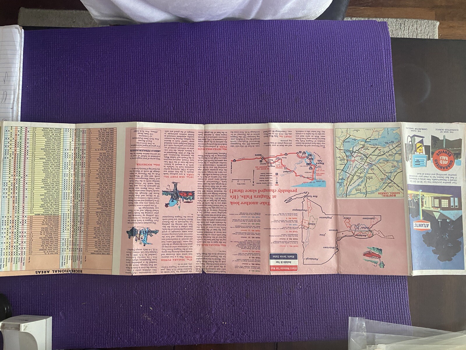 Lot of (2) Vintage Road Maps Texaco and Atlantic New York, Ontario