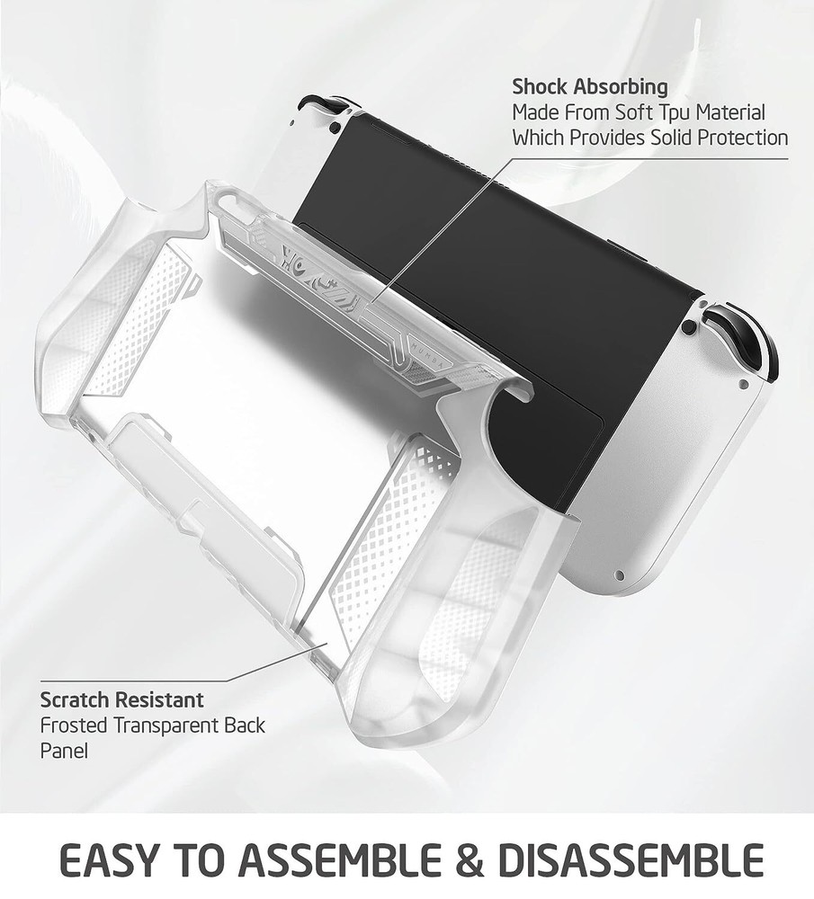 Mumba Dockable Case for Nintendo Switch OLED 2021 TPU Grip Shell ProtectiveCover