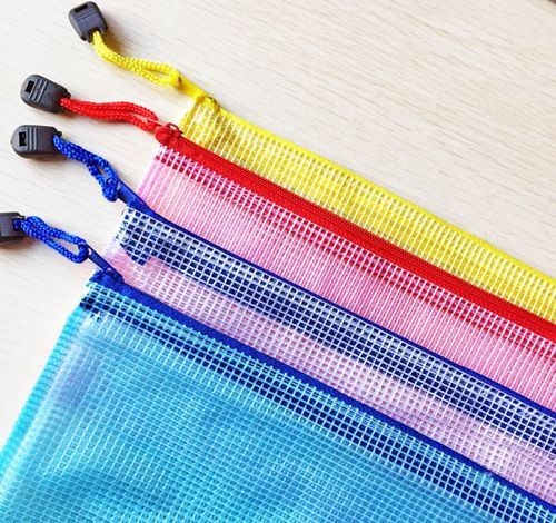 A4 Plastic Zipper Bags File Storage Document Folder Protective Wallet Sleeve