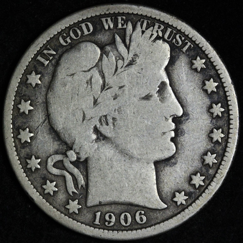 1906-D Barber Silver Half Dollar VG E269 ZRCE