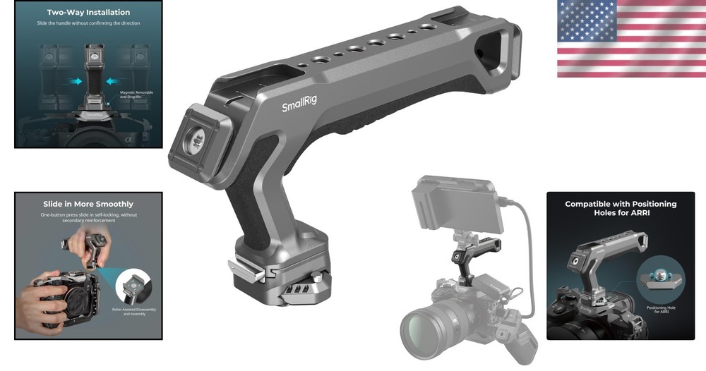 Quick Release Top Handle with Quick Release Slider, Two-Way Smooth Installation,