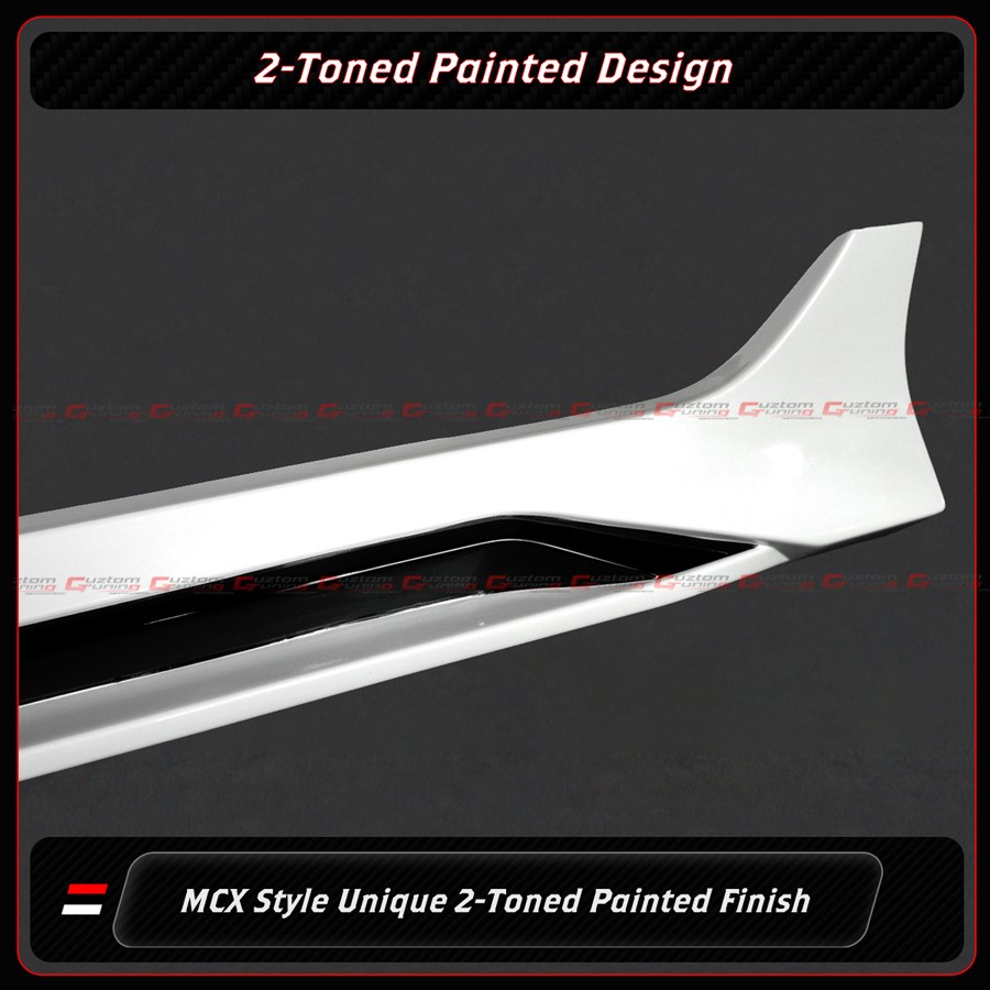 For 2016-2021 Honda Civic Sedan Hatchback FC FK4 CTM White Side Skirt Extension