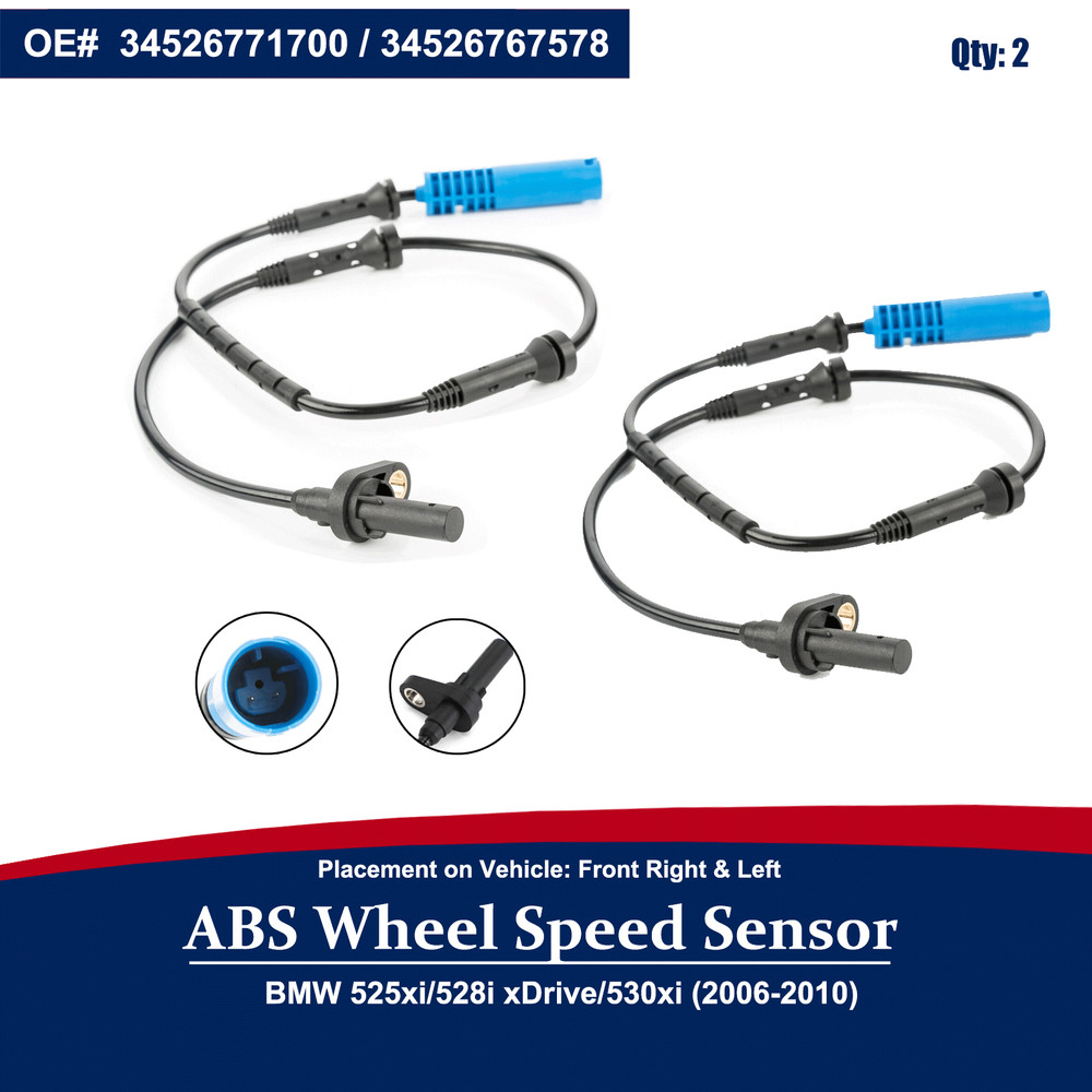ABS Wheel Speed Sensor Front Driver Passenger Side for 2008 BMW 528xi 535xi
