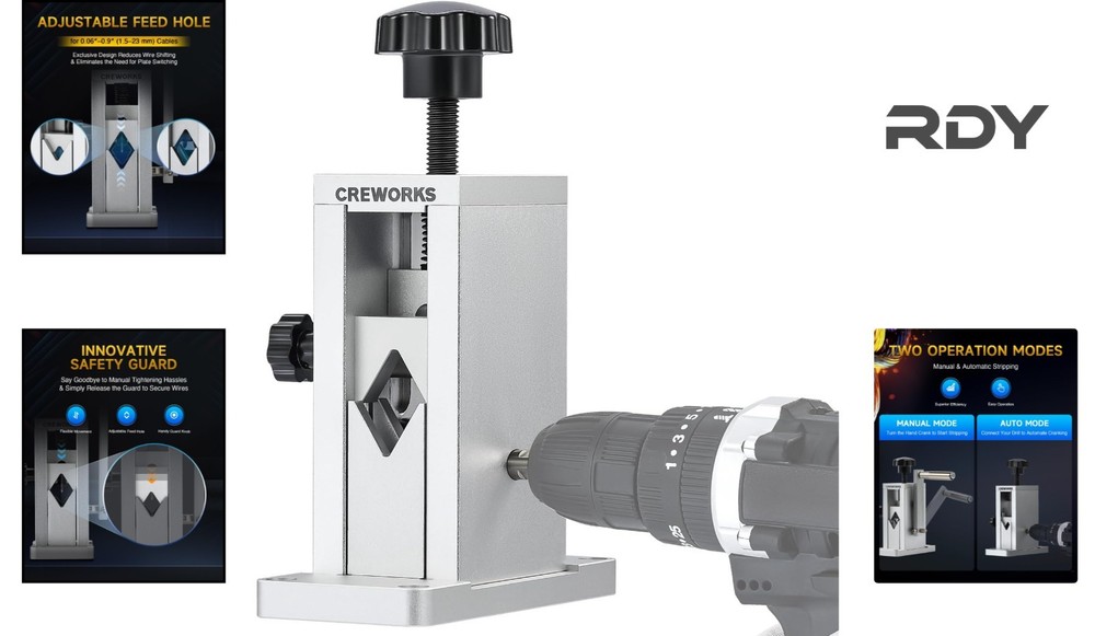 Ergonomic Wire Stripper Machine - Light & Adjustable for Easy Wire Recycling