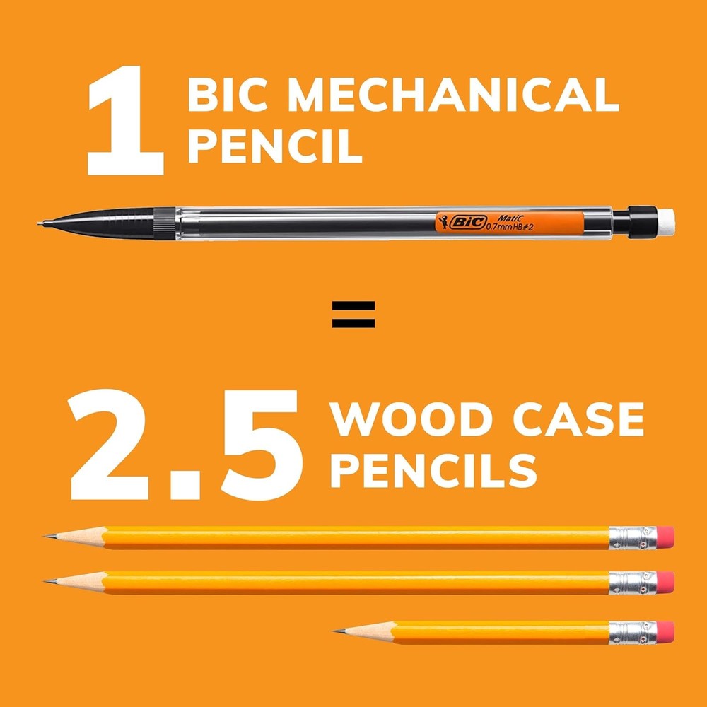 Xtra-Smooth 10-Count Mechanical Pencils with Erasers, Medium Point 0.7mm