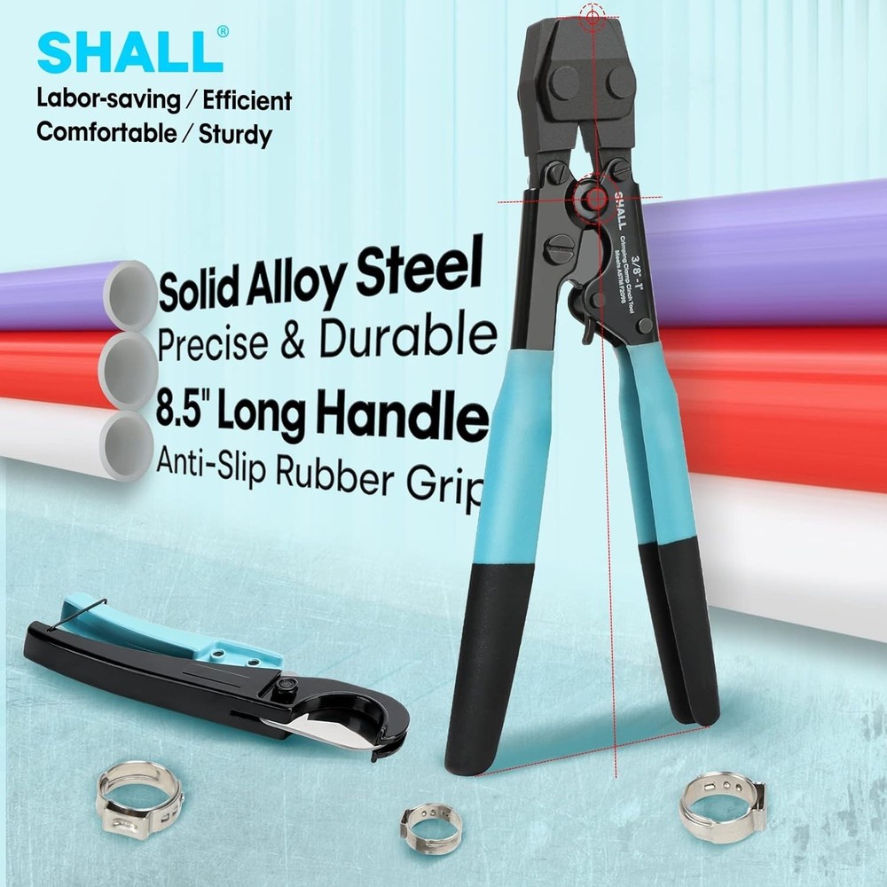 Pex Crimping Clamp Cinch Tool and Pipe Hose Cutter, Pipe Fitting Crimper Tool...