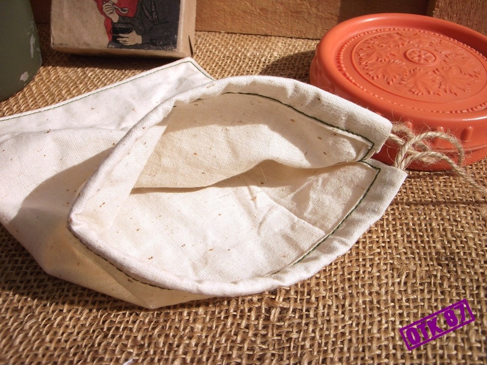 DELUXE medium white cotton calico ration bag, WW2 Red Army reproduction