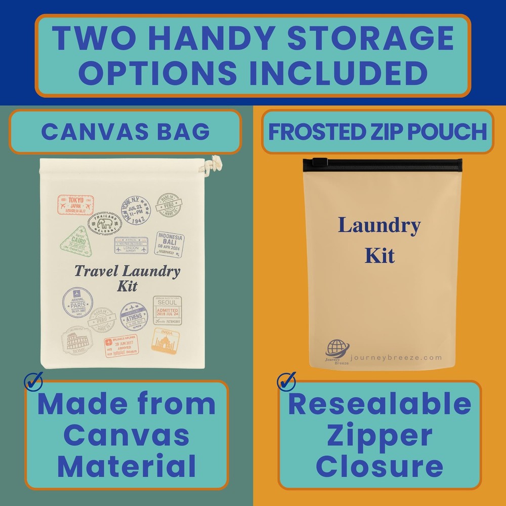 Travel Laundry Detergent Sheets Kit – 30-Count Laundry Detergent Sheets for S...