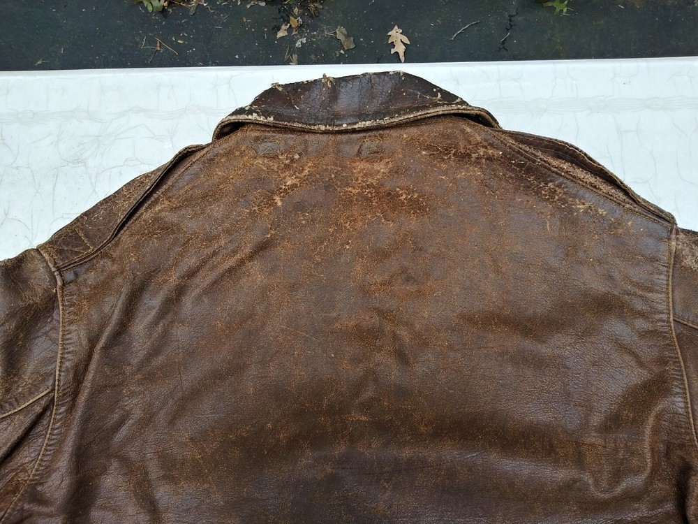 WWII Original A-2 Flight Jacket Very Rare Size 50 Bugs Bunny Patch