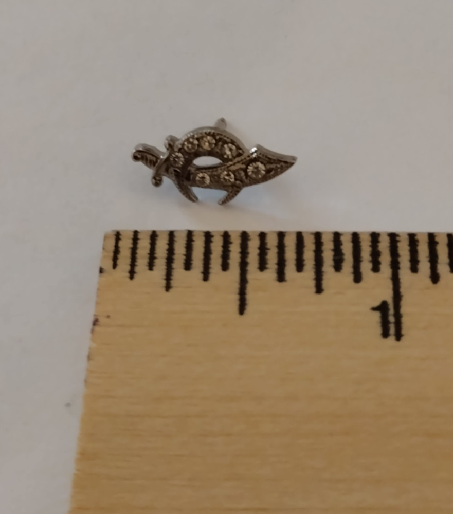 Sparkling Masonic Sword Tiny Tack Pin
