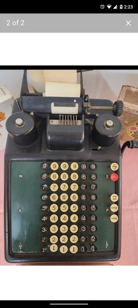 Burroughs Portable Adding Machine Calculator Tape Register 1920's Vintage