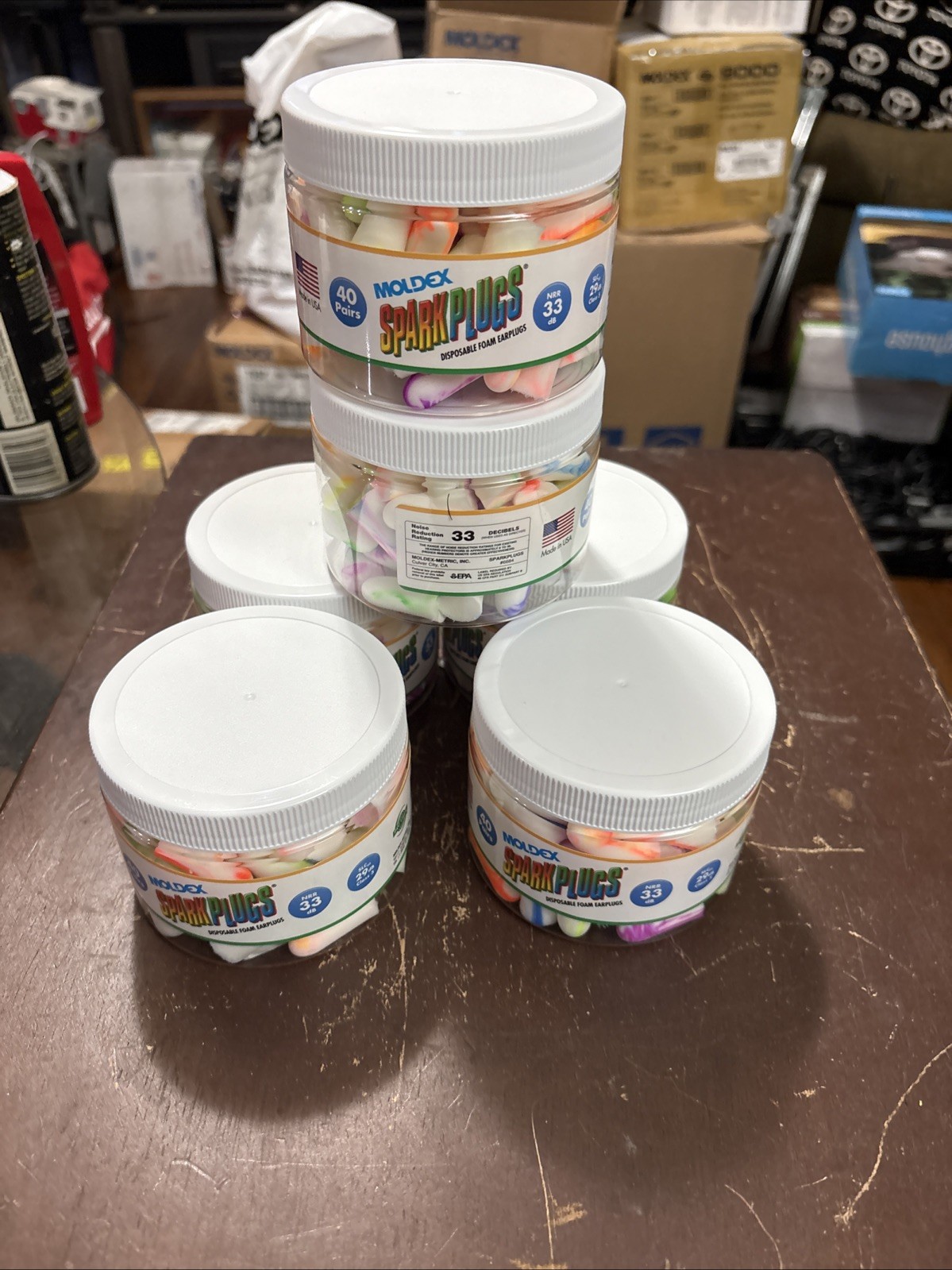 Lot Of (6) Moldex Sparkplugs Earplug Canister 6684 - 40 Pair Free Shipping