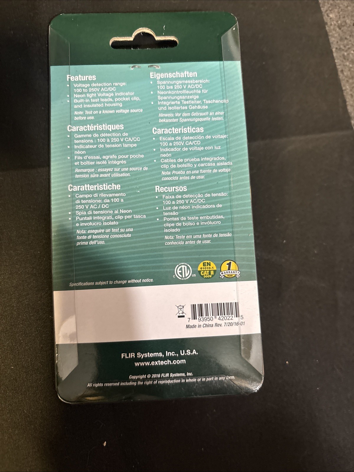 Extech ET20B Compact AC/DC Voltage Detector 100-250V Lot Of 3