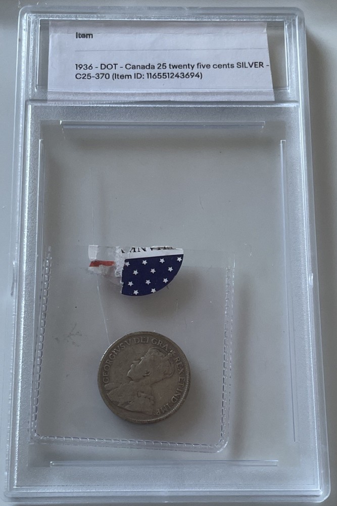 1936 Canada 25C Silver (Dot)