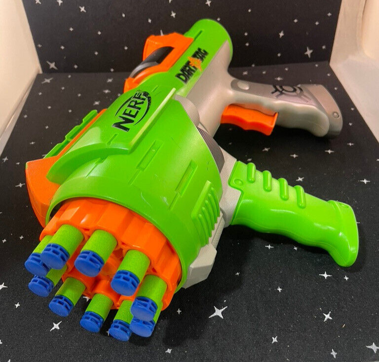 Nerf Green Dart Tag Hyperfire Rotating 10 Barrel Blaster 2005 Hasbro