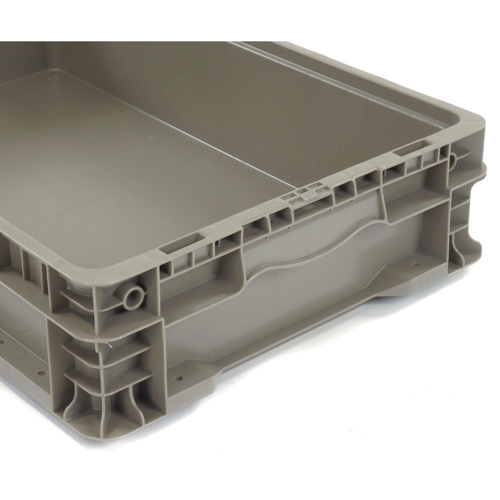 Global Industrial Stackable Solid Straight Wall Container 24"Lx15"Wx5"H Gray