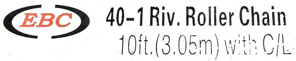 EBC 40-1 RIV Roller Chain 10' With C-L