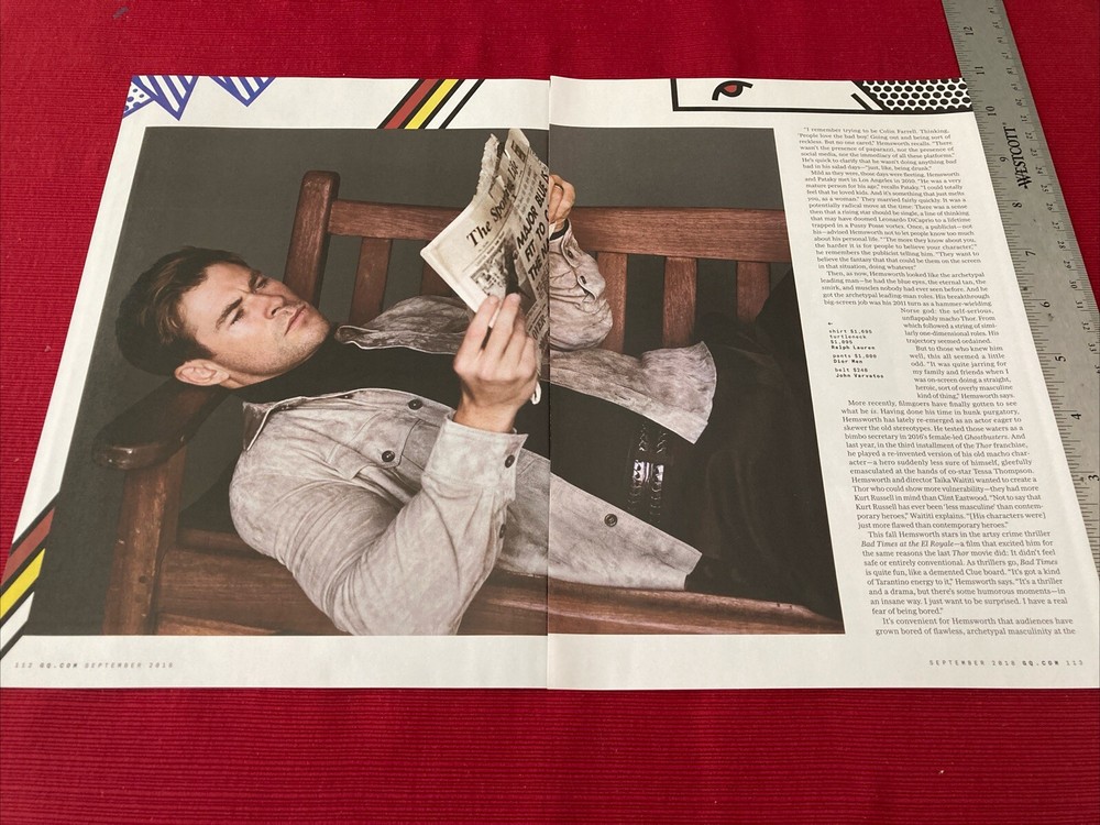 Actor Chris Hemsworth 12-page 2018 Print Article