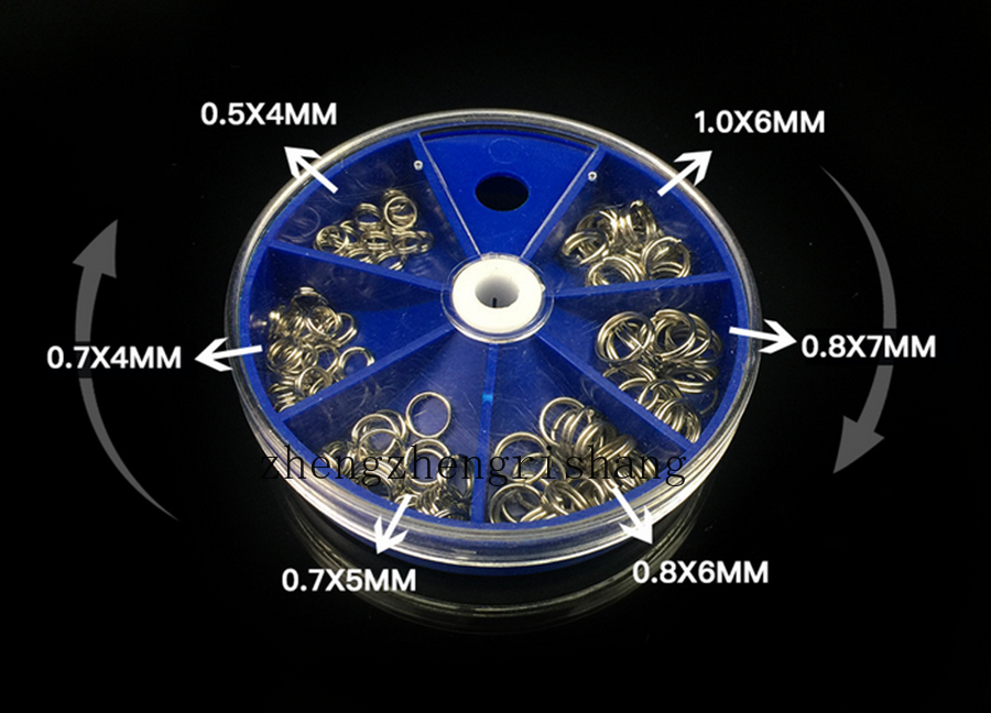 115PCS/Box Stainless Steel Split Ring Jump Rings Round Double Ring Connectors