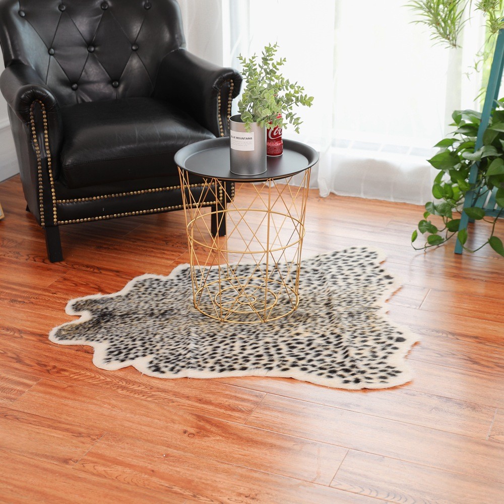 Animal Printed Zebra Leopard Tiger Cow Hide Faux Fur Rug Carpet Blanket Washable
