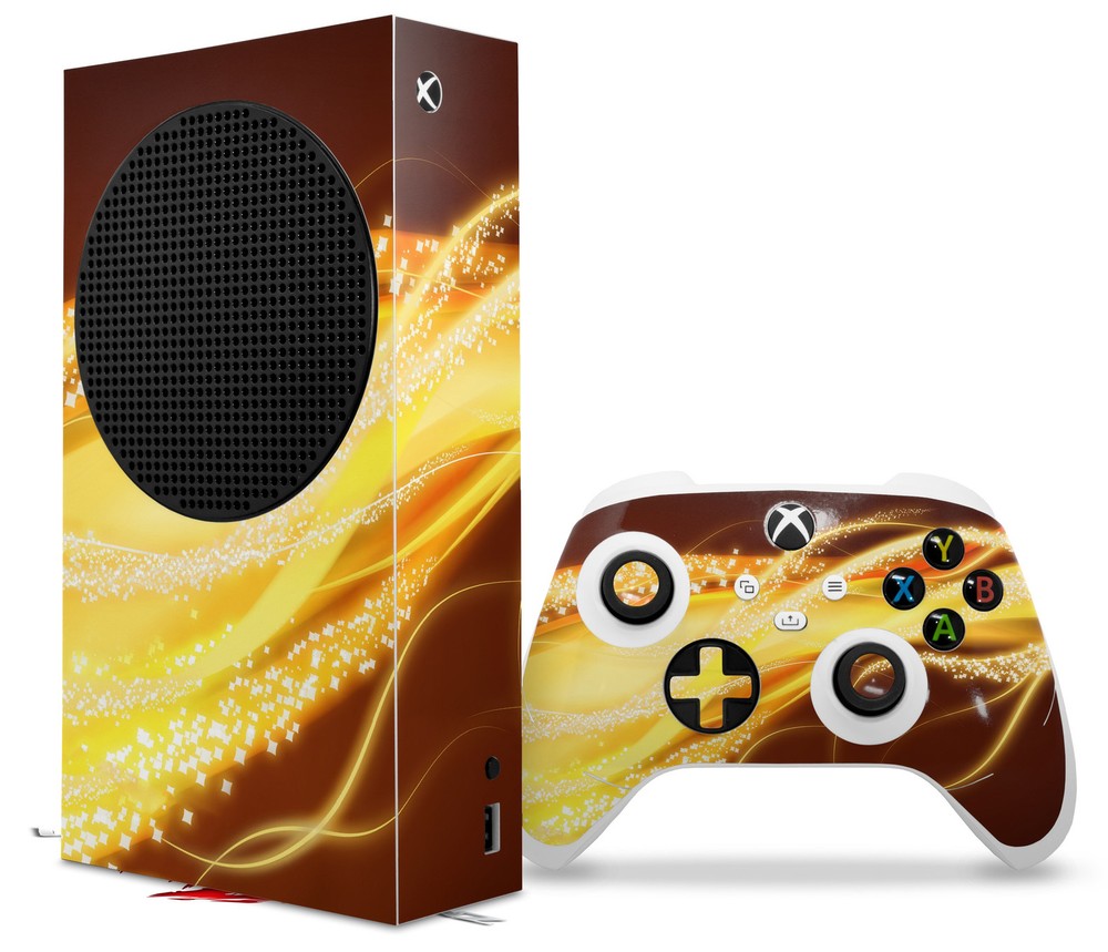 Skin Wrap for XBOX Series S Console Controller Mystic Vortex Yellow