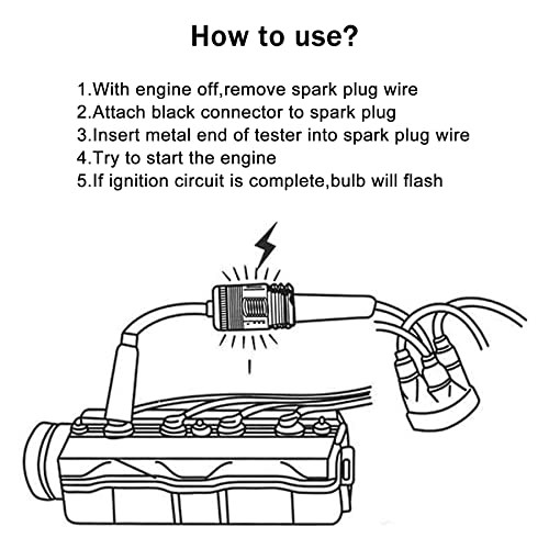 SINGAROPCS Inline Spark Plug Tester, Plug-in Engine Ignition Tester, Car 2