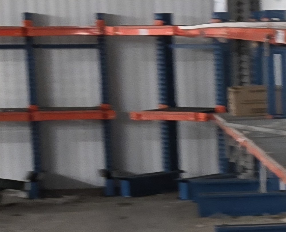 Cantilever Racking with Wire Decking, Orange and Blue