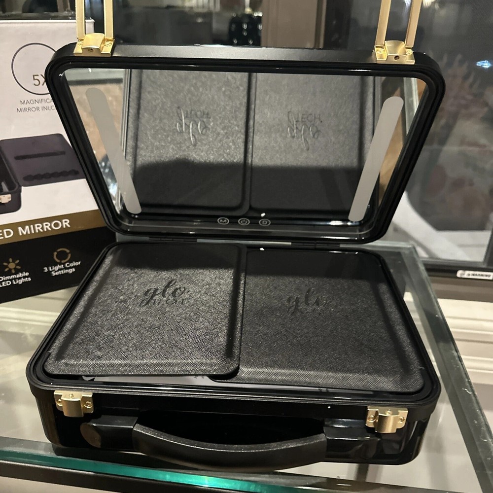 Glo Tech Beauty Case With LED Mirror - Black - Light Use - Unboxed