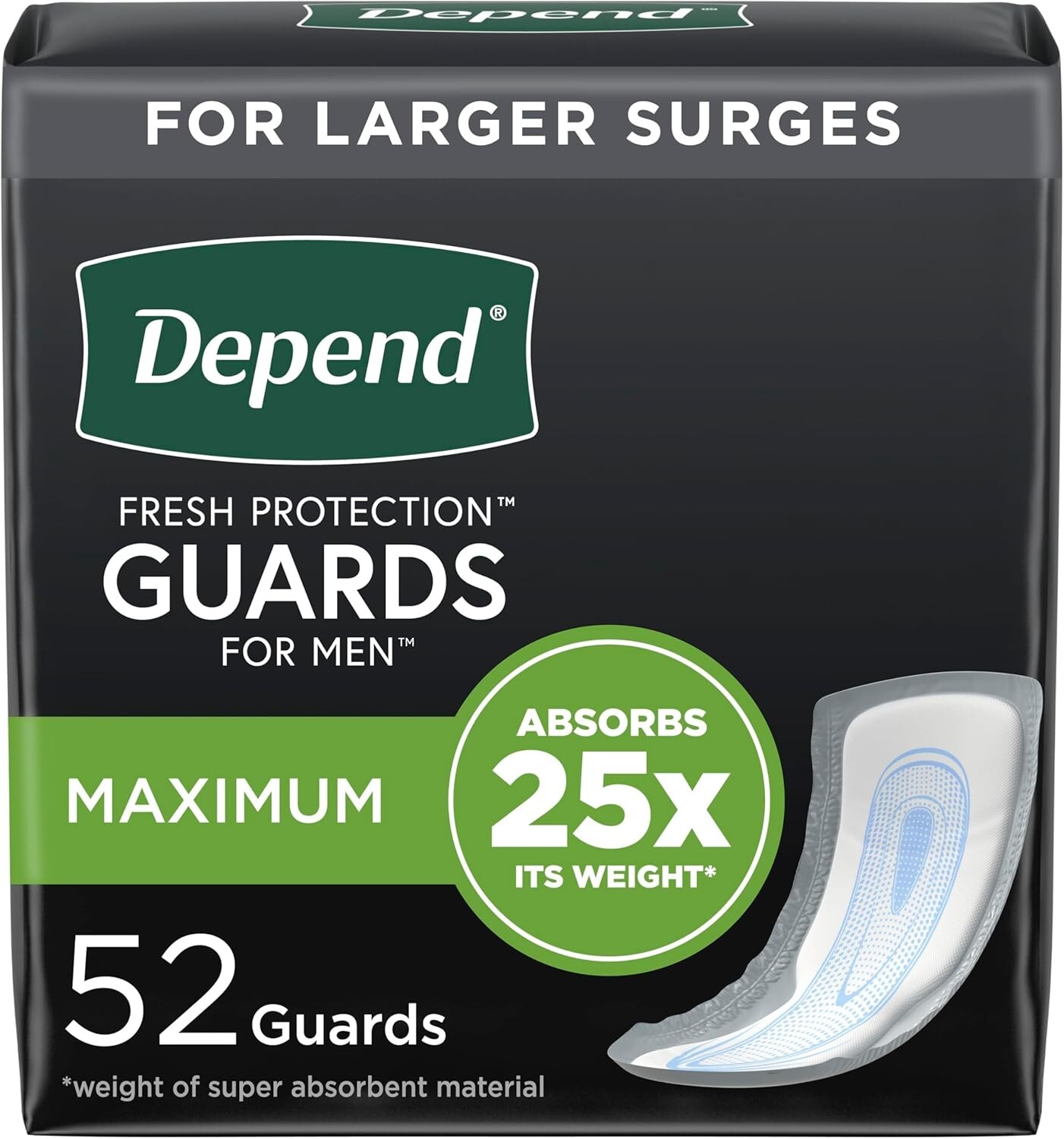 Depend Incontinence Guards/Incontinence Pads fr Men/Bladder Control Pads Maximum