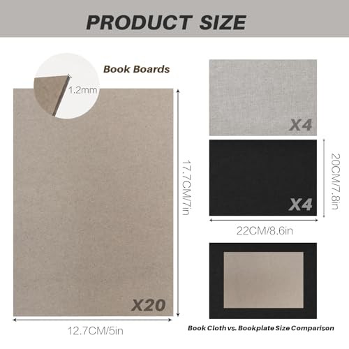 Chipboard for Book Binding, Book Binding Kits Include 20 20PCS 5"x7" book board