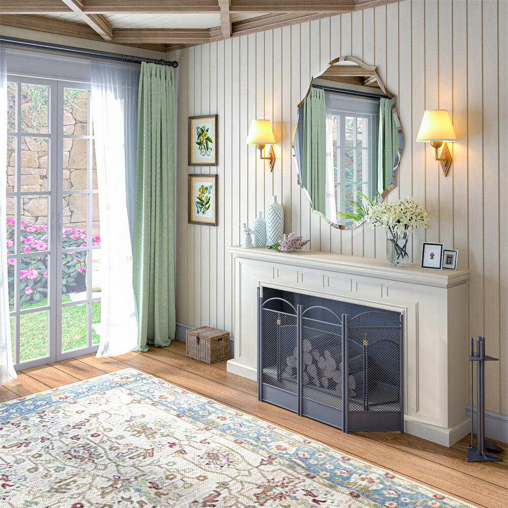 Scalloped Edged Oval Wall Mirror Frameless Wide Beveled Statement Accent Decor