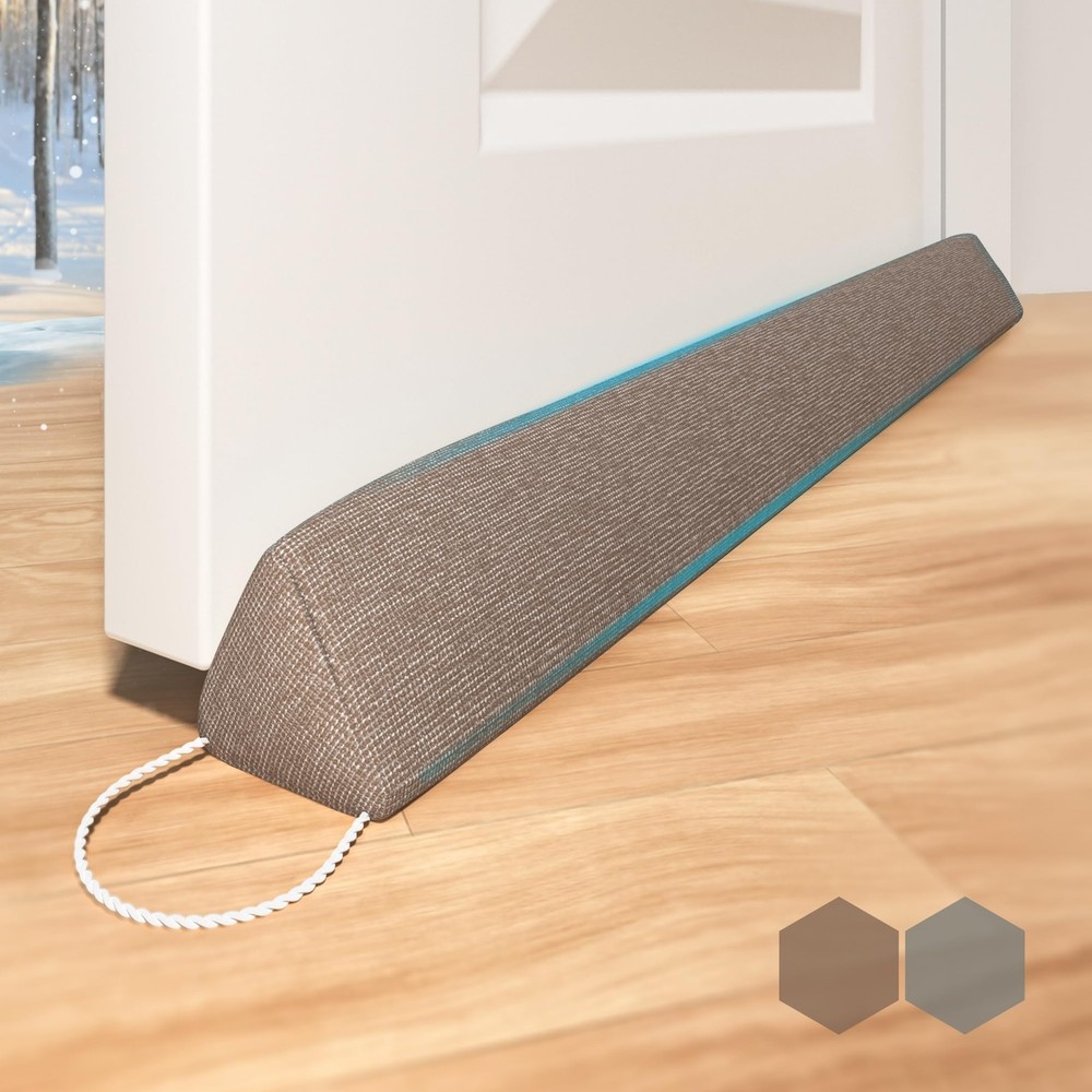 SYIPO Triangle Door Draft Stopper，35.4" Weighted Under Brown
